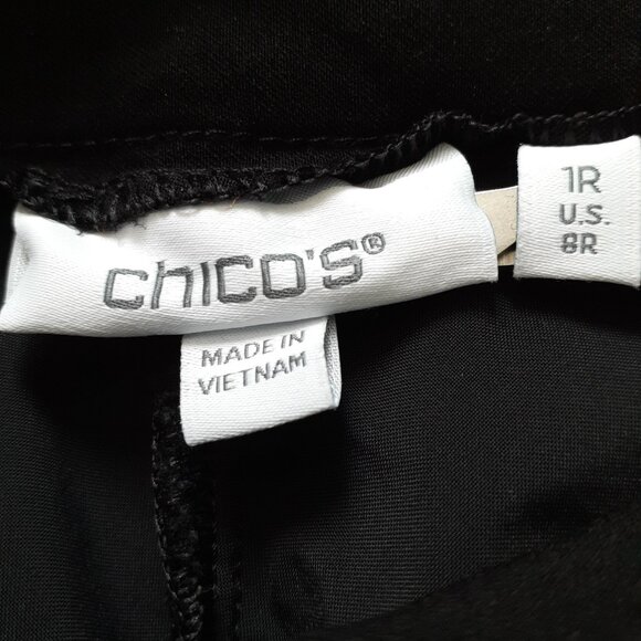 Chico's Brigitte Lace Trim Ankle Pants Black Size 1R/Size 8R - Picture 3 of 11